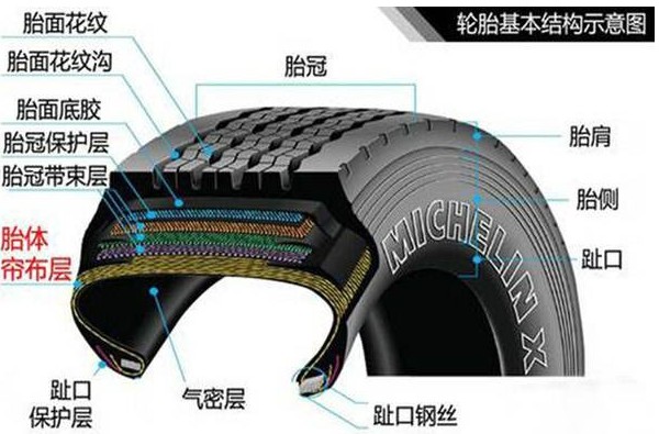 轮胎基本结构示意图