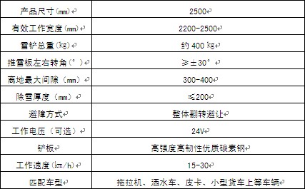 洒水车加装除雪推铲产品参数 洒水车加装除雪推铲产品参数